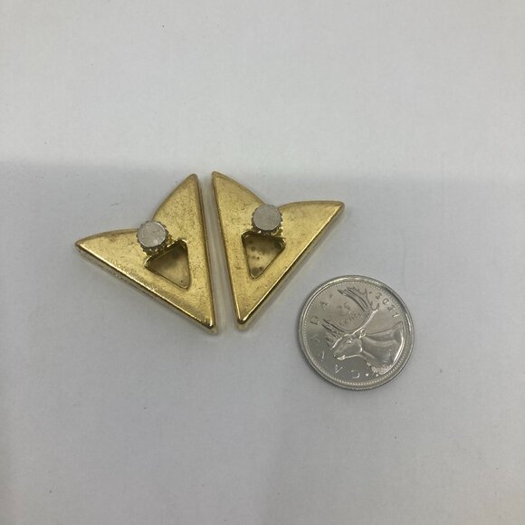 Vtg 1980 new deadstock screw gold tone collar tip tips western cowboy cowgirl - Picture 2 of 3